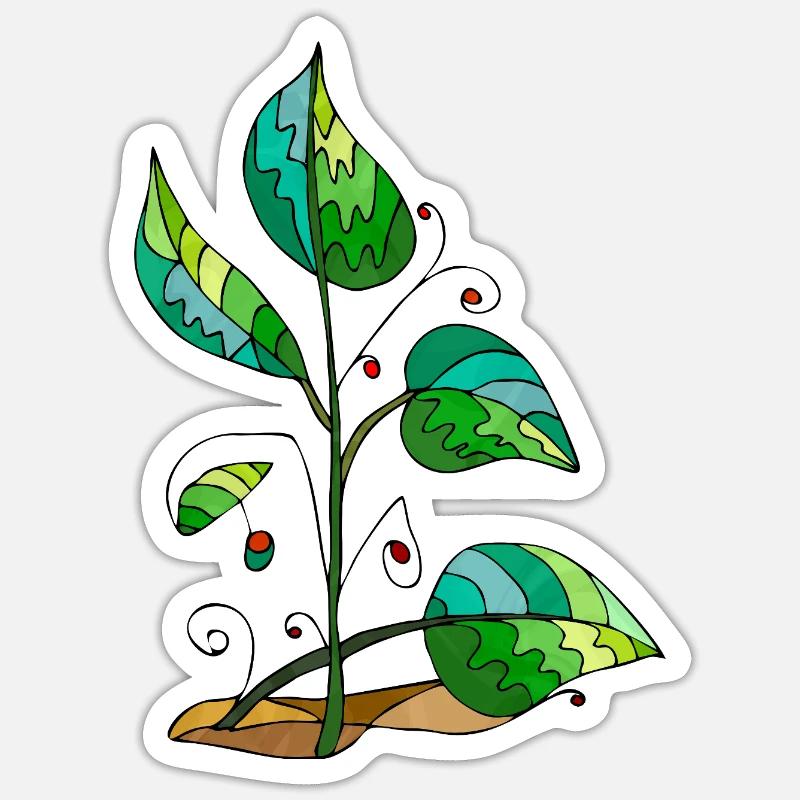 leaves - Sticker size S (10 x 10 cm) - white matte