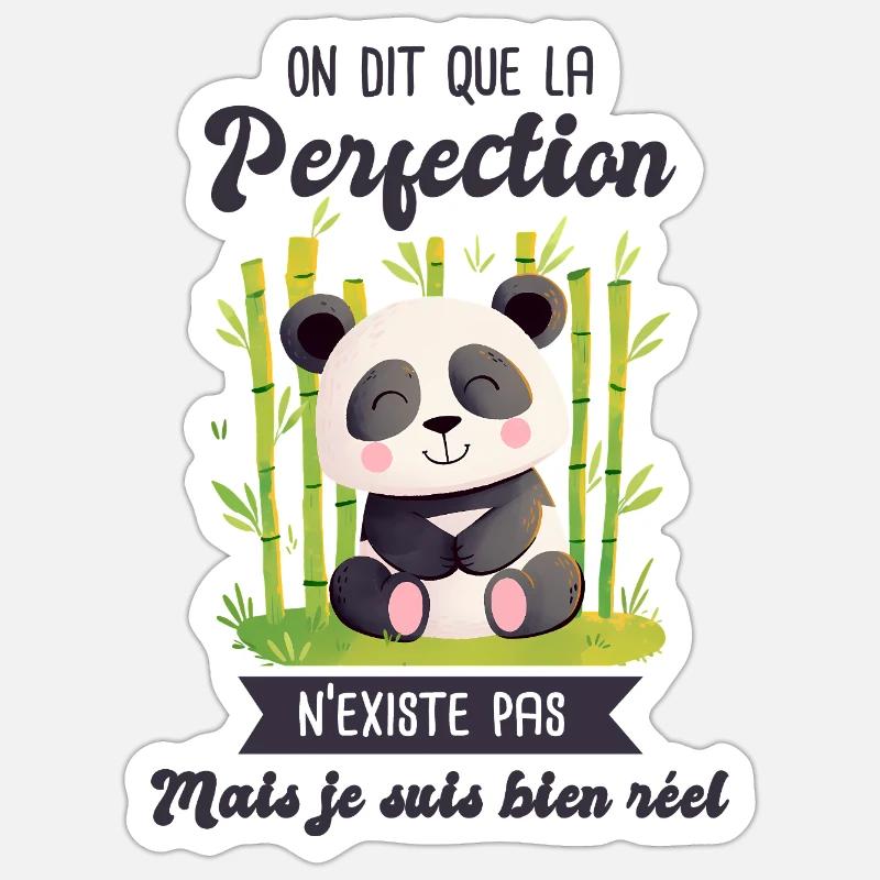 panda mignon naissance bébé. - Sticker taille S (10 x 10 cm) - blanc mat