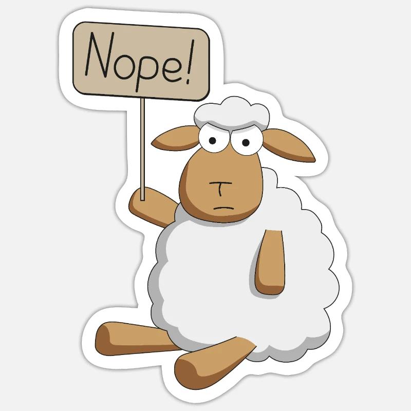 Nope! - protesting sheep Sticker size S (10 x 10 cm)