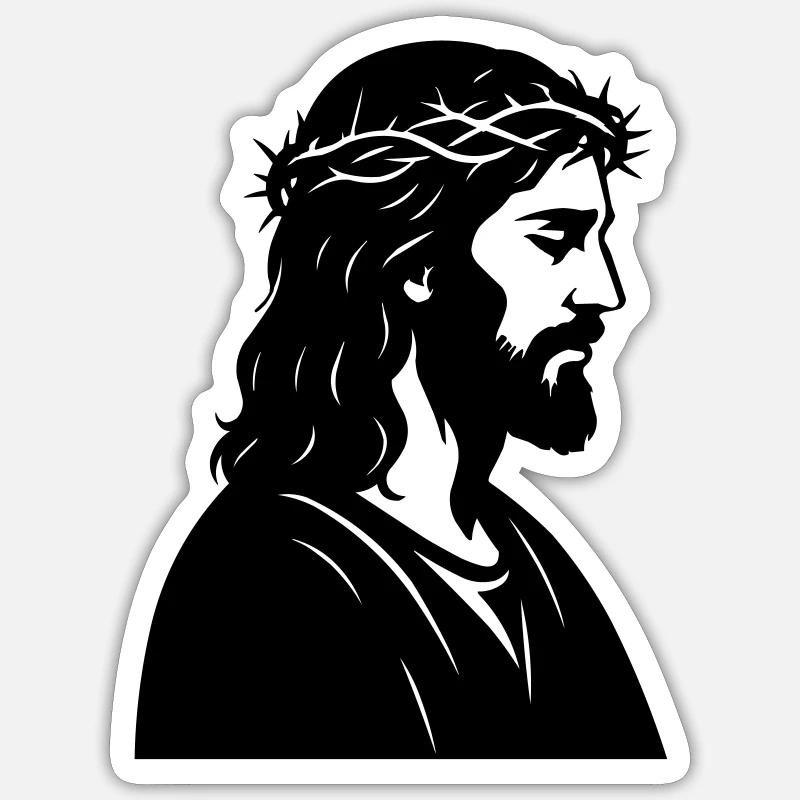 Jesus - Sticker size S (10 x 10 cm) - white matte