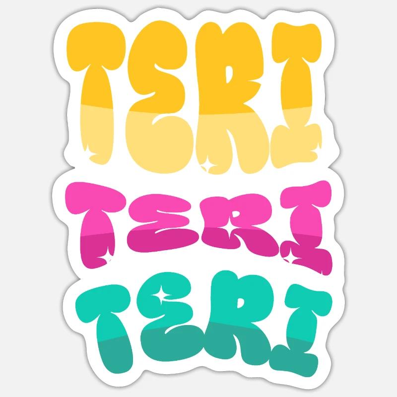 Teri Terry Teri - Sticker taille S (10 x 10 cm) - blanc mat