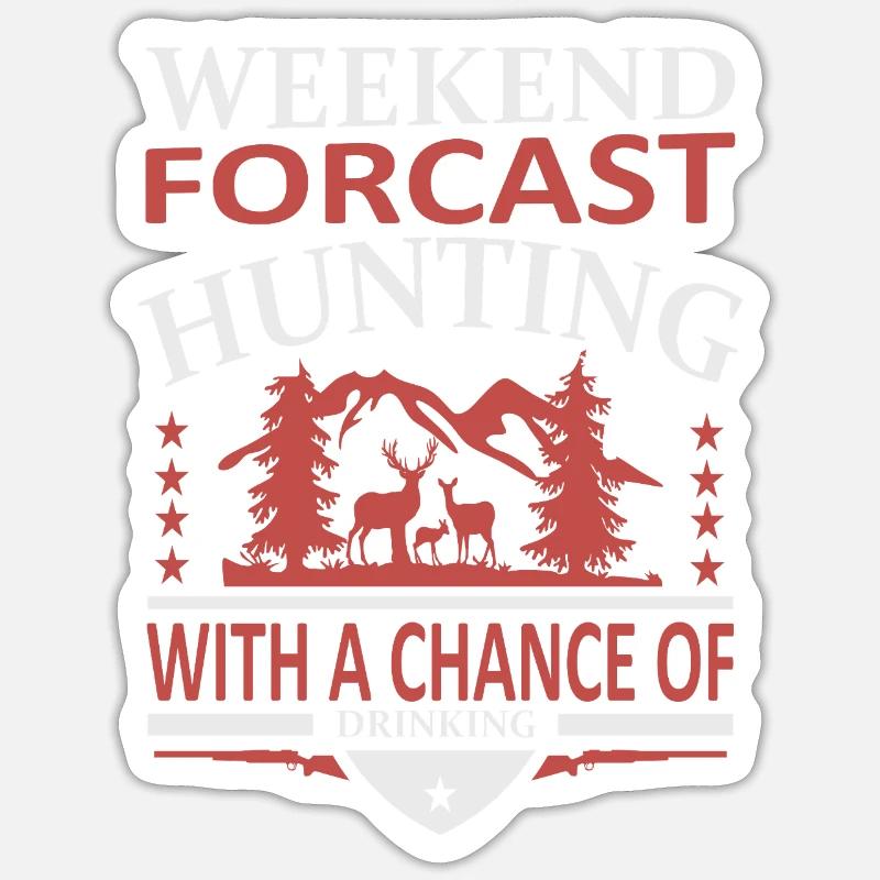Week-end de chasse - Sticker taille S (10 x 10 cm) - blanc mat