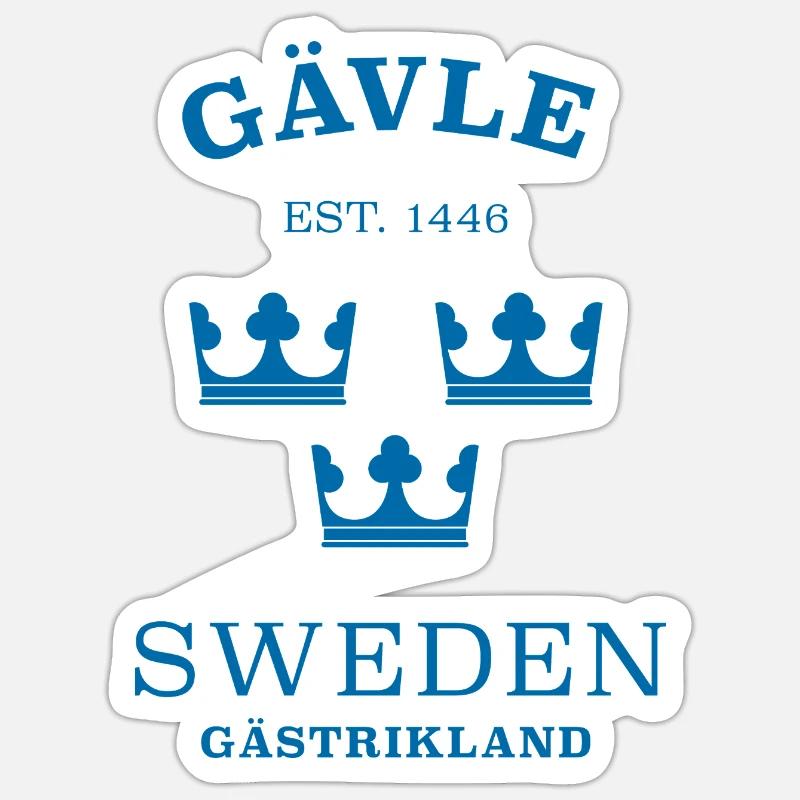Gävle, Suède, Suède - Sticker taille S (10 x 10 cm) - blanc mat