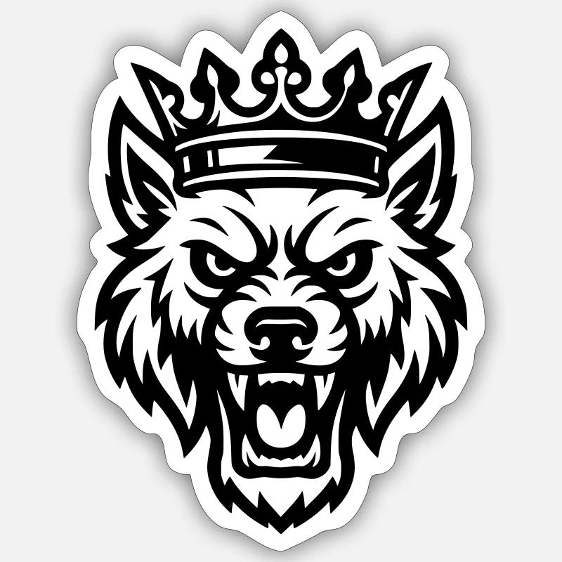 Loup - Sticker taille S (10 x 10 cm) - blanc mat