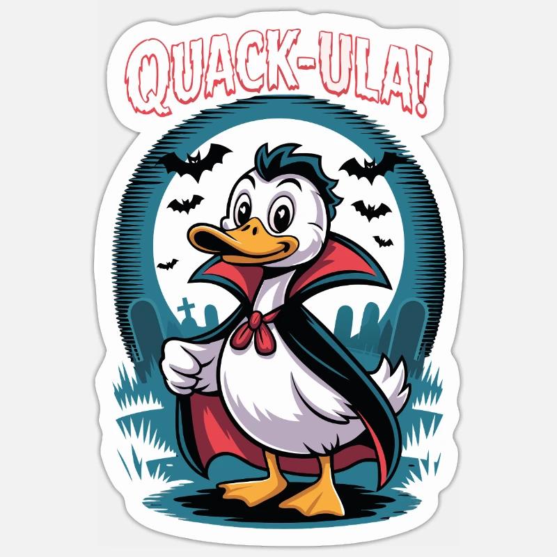 Quaccula Vampire Duck - Sticker size S (10 x 10 cm) - white matte