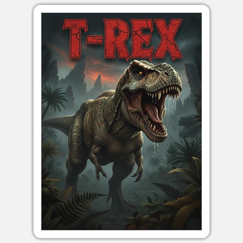 T-Rex - Sticker taille S (10 x 10 cm) - blanc mat