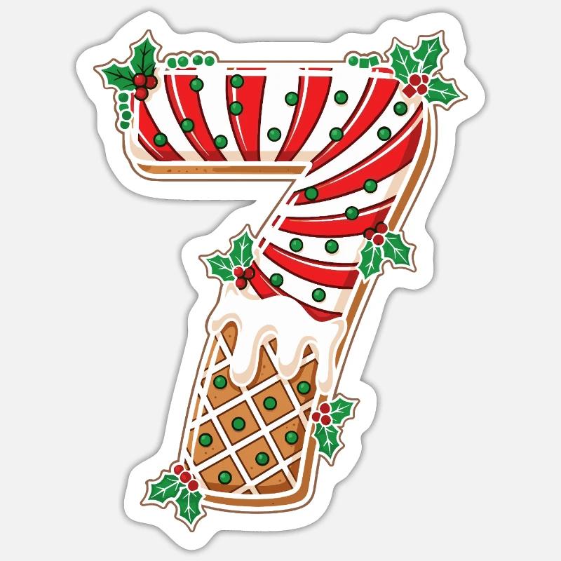 Noël 7 Popsicle Gui - Sticker taille S (10 x 10 cm) - blanc mat