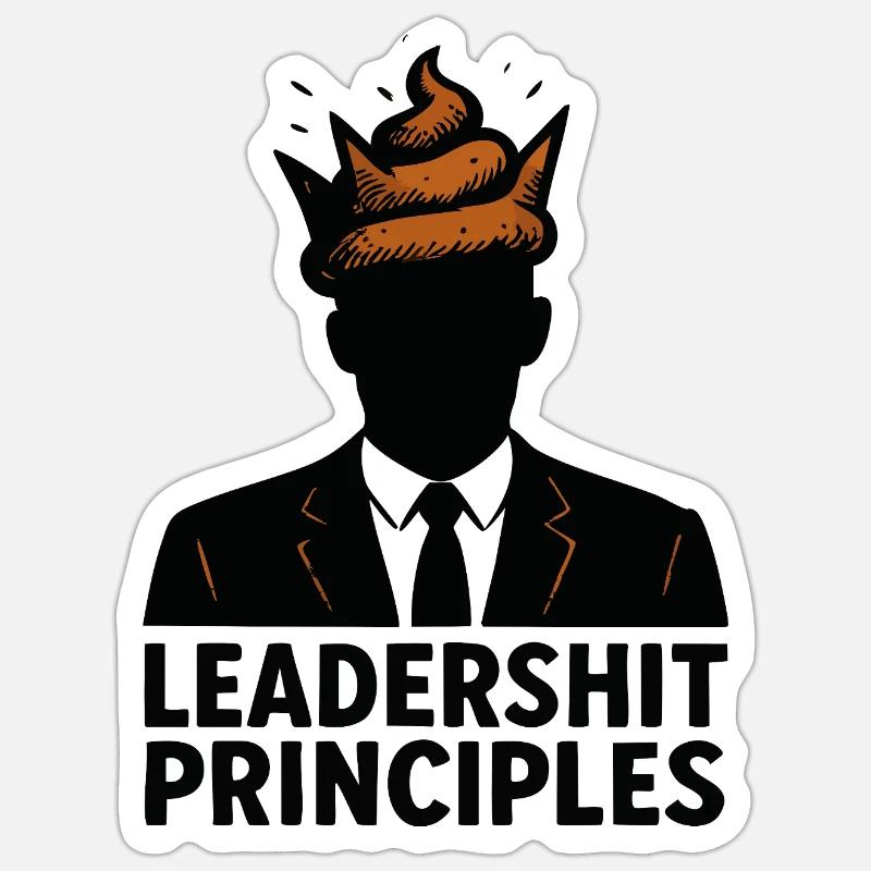 Leadershit Principles - Sticker size S (10 x 10 cm) - white matte