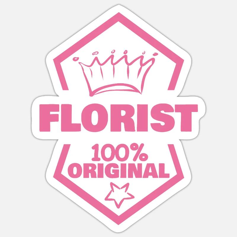 Work Florist - Sticker size S (10 x 10 cm) - white matte