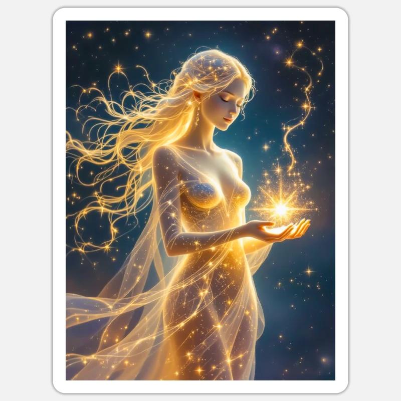Interstellar maiden formed from starlight  Sticker size S (10 x 10 cm)