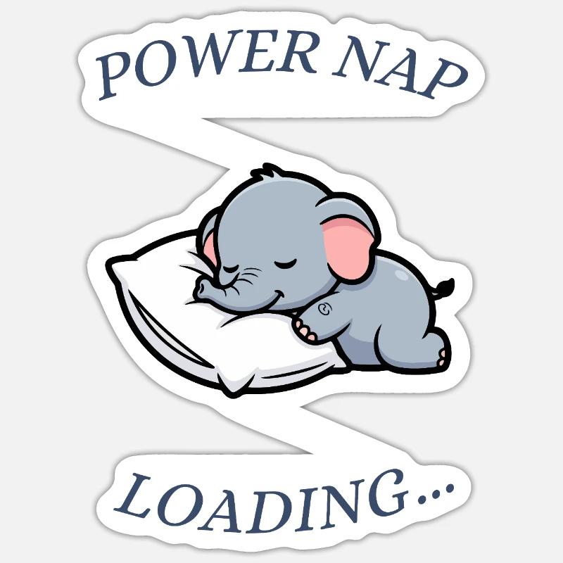 Schlafender Elefant - Sticker Größe S (10 x 10 cm) - Mattweiß