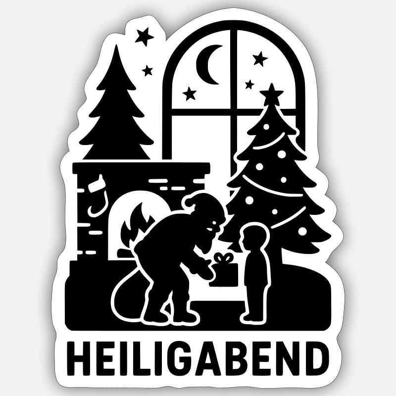 heiligabend - Sticker Größe S (10 x 10 cm) - Mattweiß