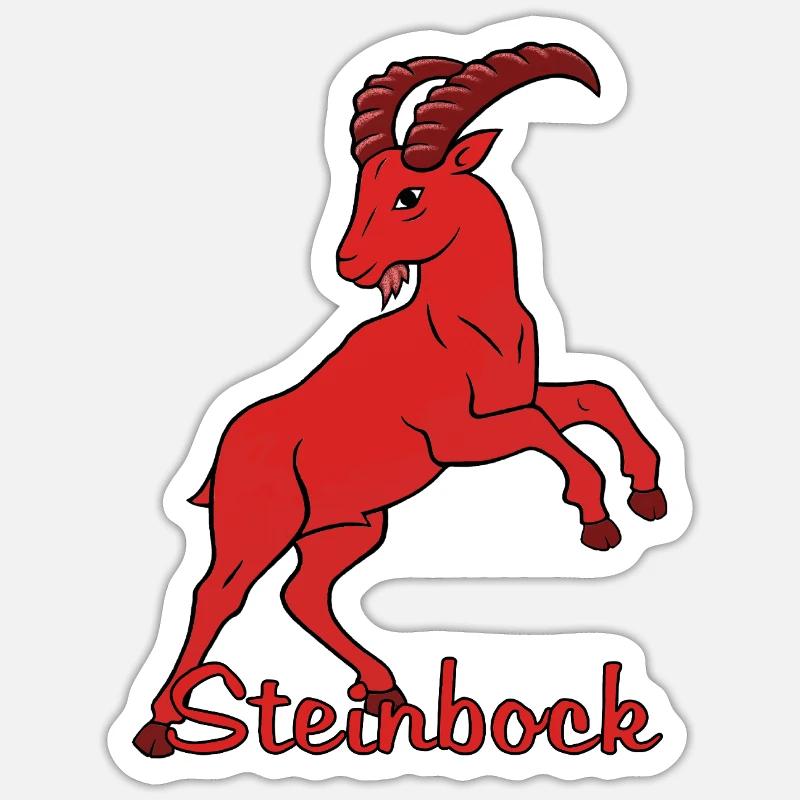 Sternzeichen Steinbock - Sticker Größe S (10 x 10 cm) - Mattweiß