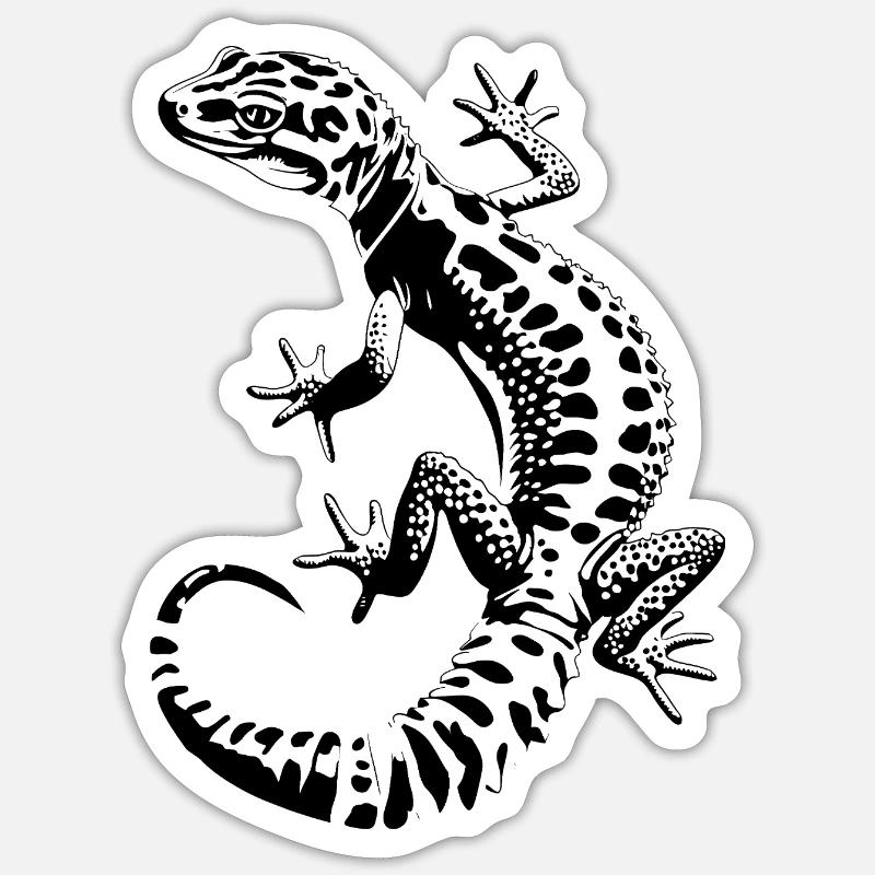leopard gecko - Sticker size S (10 x 10 cm) - white matte