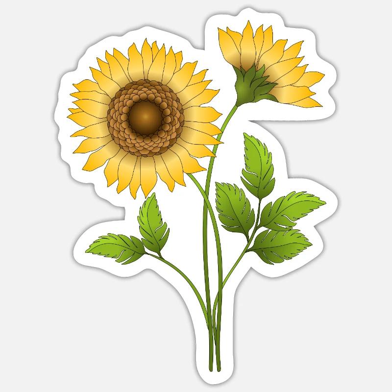 Fleur - Sticker taille S (10 x 10 cm) - blanc mat