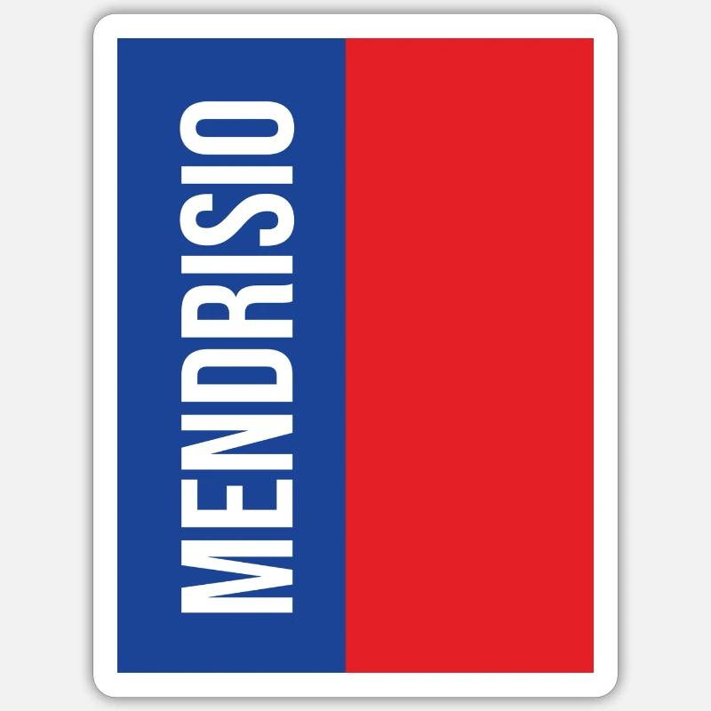 Mendrisio Blau Rot Vertical Sticker Größe S (10 x 10 cm)