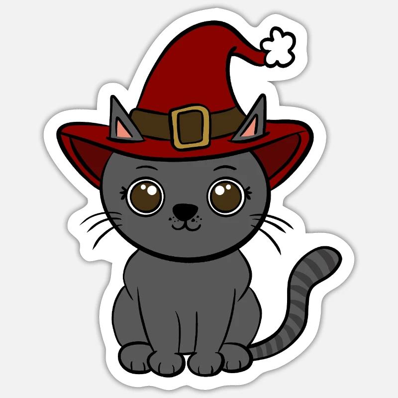 Katze Weihnachten - Sticker Größe S (10 x 10 cm) - Mattweiß