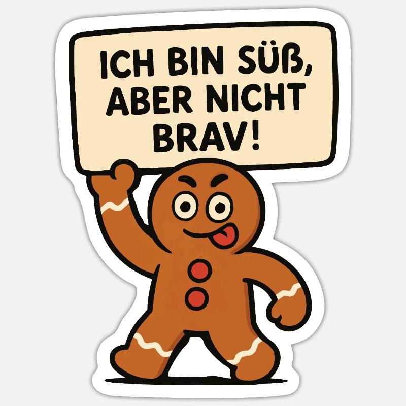 Ich bin süß, aber nicht brav - Sticker Größe S (10 x 10 cm) - Mattweiß