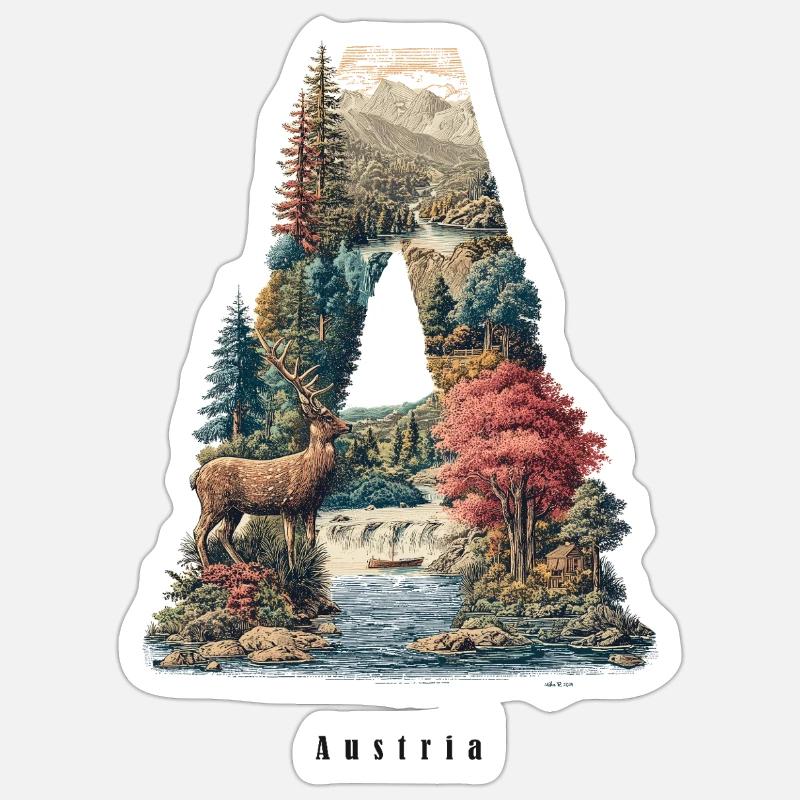 Austria A - Sticker size S (10 x 10 cm) - white matte