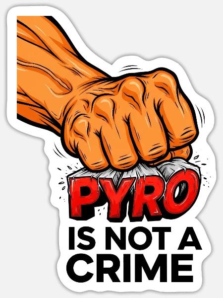 Pyro ist kein Verbrechen Feuerwerk Silvester - Sticker Größe S (10 x 10 cm) - Mattweiß