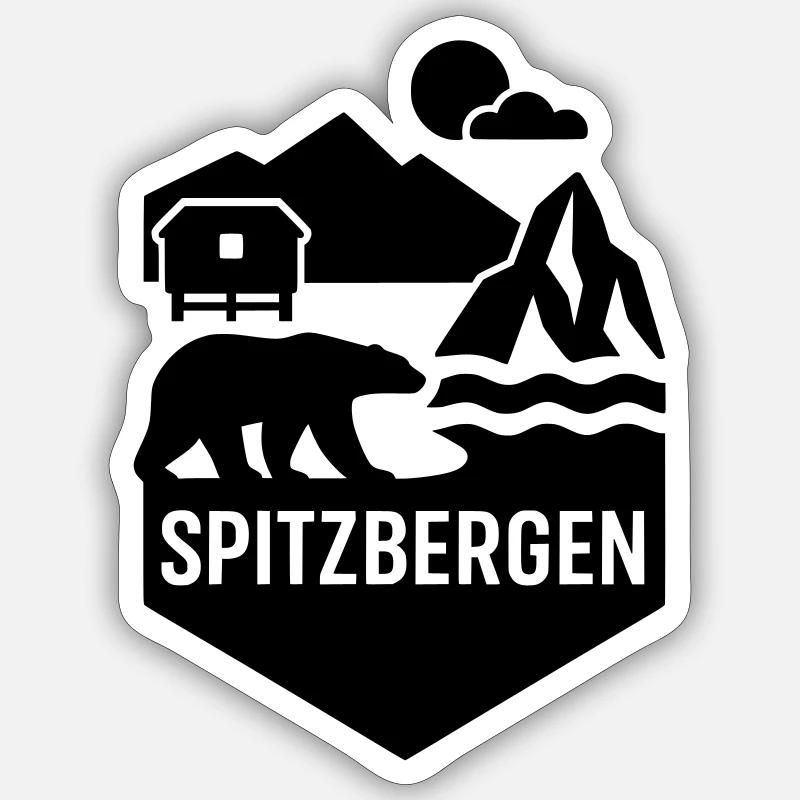 Silhouette de la Norvège du Svalbard Sticker taille S (10 x 10 cm)