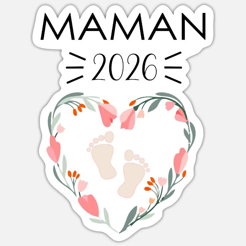 Werdende Mutter 2026 Sticker Größe S (10 x 10 cm)