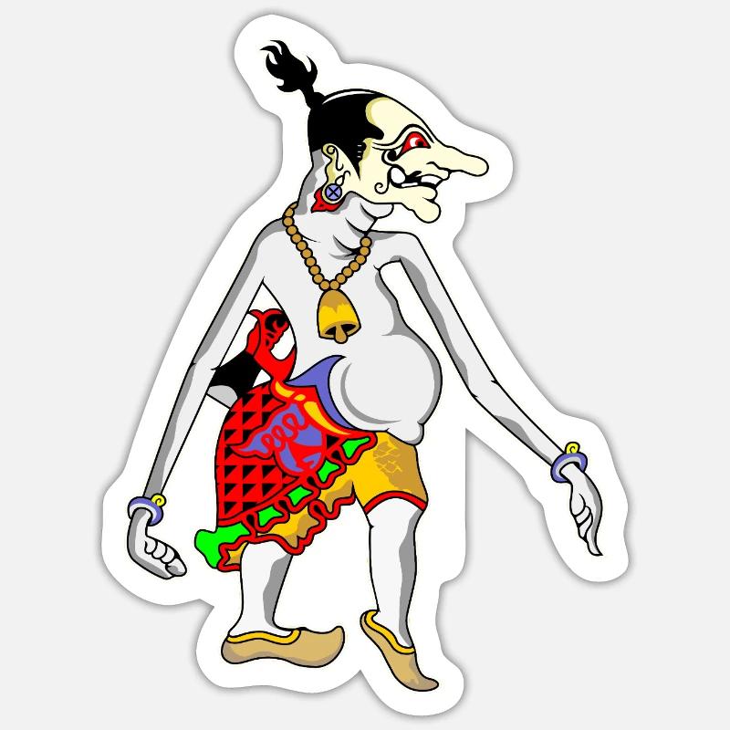 Grotesque Goblin Dancer Tee - Sticker size S (10 x 10 cm) - white matte