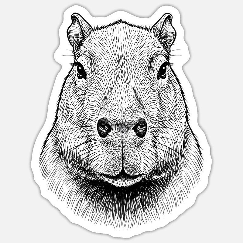 Capybara - Sticker size S (10 x 10 cm) - white matte