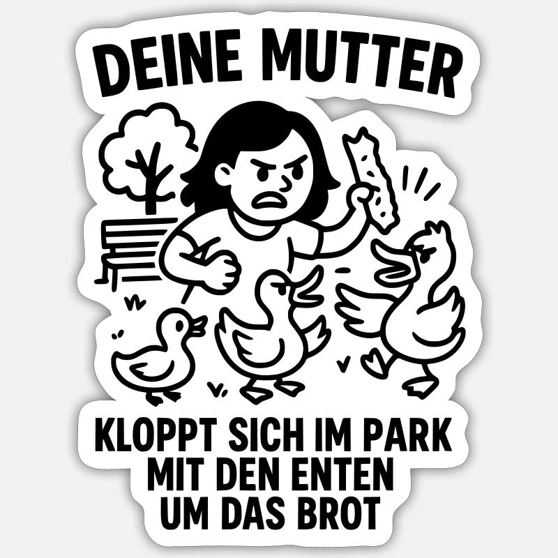 Your Mom Park Duck Bread - Sticker size S (10 x 10 cm) - white matte
