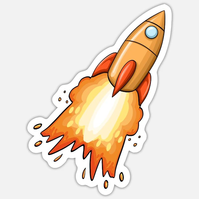Fusée - Sticker taille S (10 x 10 cm) - blanc mat