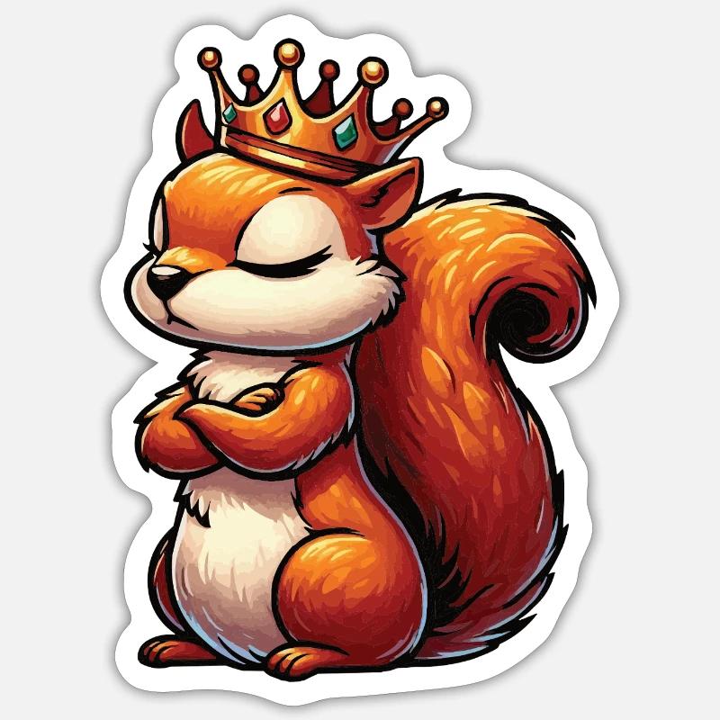 Eichhörnchen Eichhorn Eichhörnchenliebhaber Nager - Sticker Größe S (10 x 10 cm) - Mattweiß