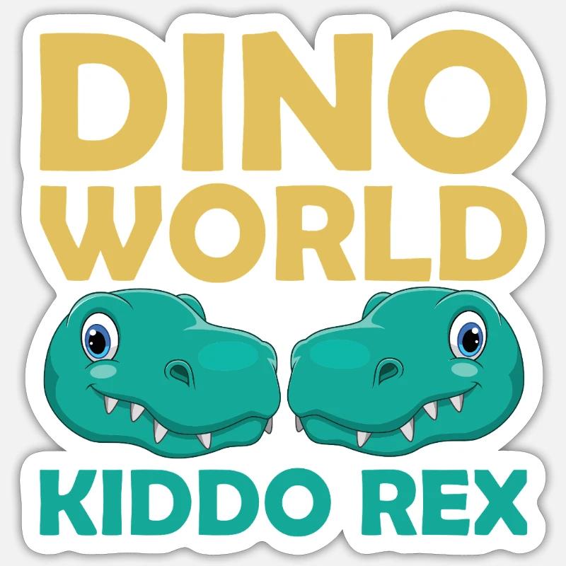 Dino World Kiddo Rex - Sticker taille S (10 x 10 cm) - blanc mat
