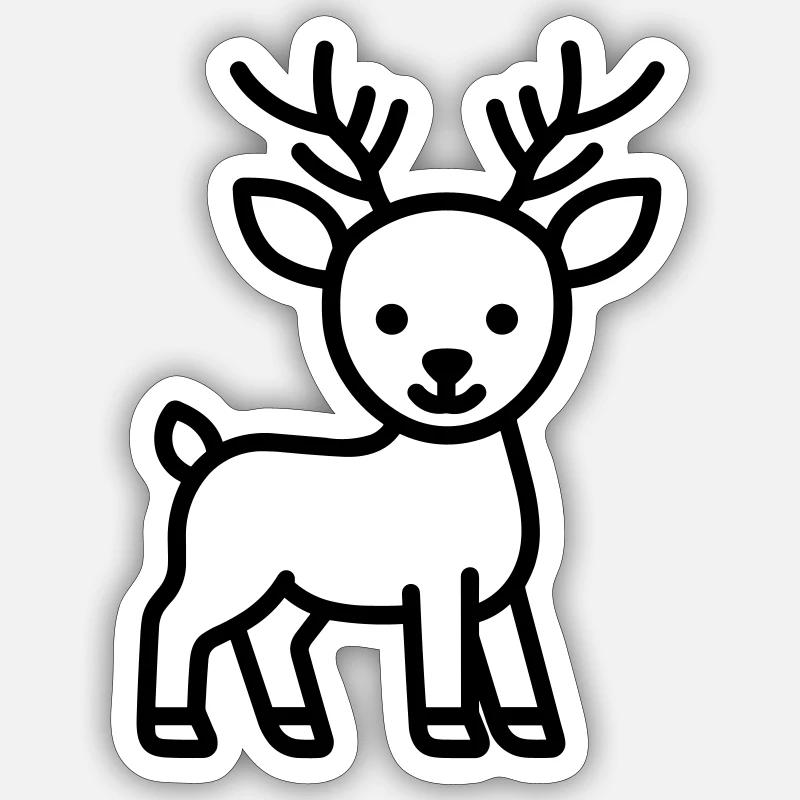 deer - Sticker size S (10 x 10 cm) - white matte