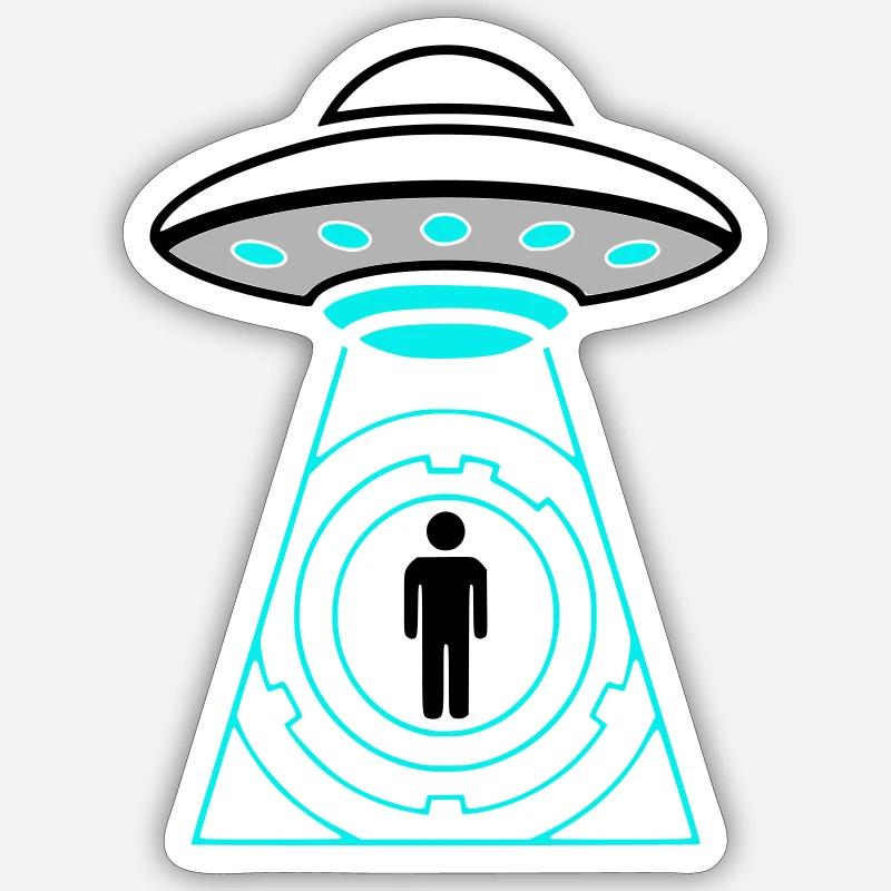 UFO Abduction Beam Me Up Vector Sticker size S (10 x 10 cm)