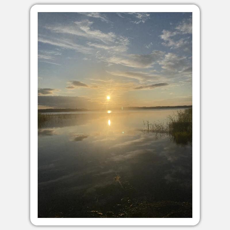 Sunset at Pacific Lake - Sticker size S (10 x 10 cm) - white matte