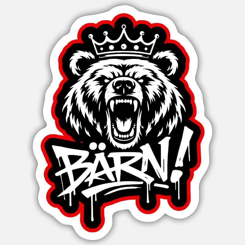 Bärn Graffiti King - Bern - Sticker Größe S (10 x 10 cm) - Mattweiß
