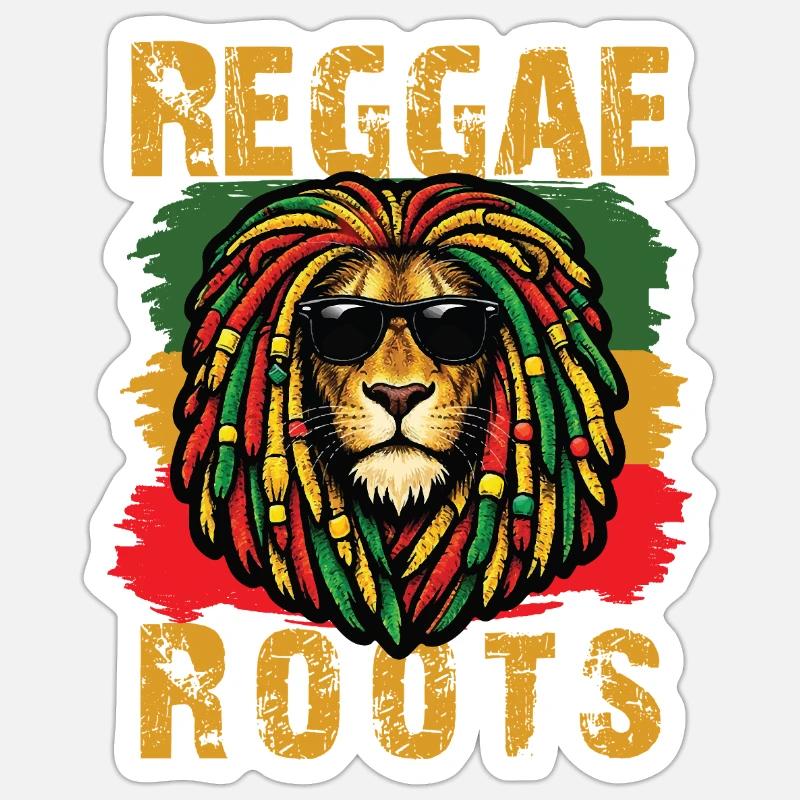 Lion Reggae Roots Rasta Vibe - Sticker size S (10 x 10 cm) - white matte