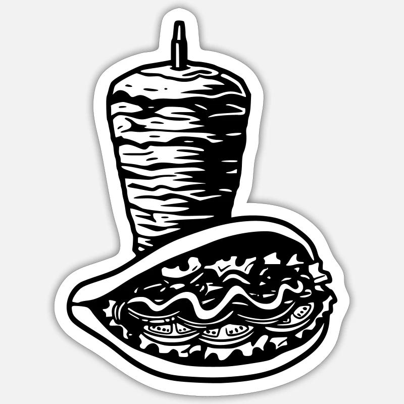 brocheaveckebab - Sticker taille S (10 x 10 cm) - blanc mat