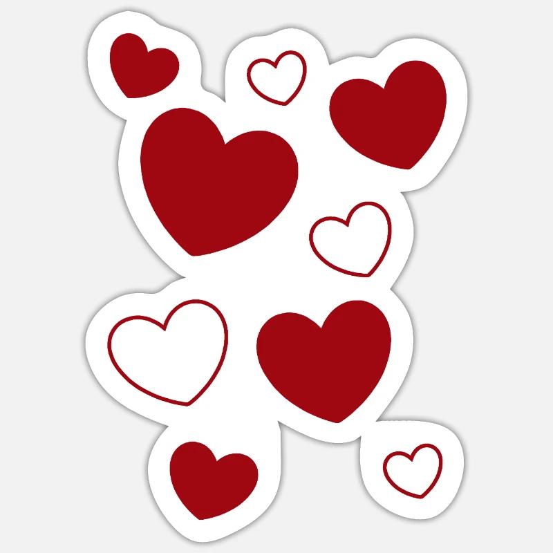 Cadeau rouge de la Saint-Valentin - Sticker taille S (10 x 10 cm) - blanc mat