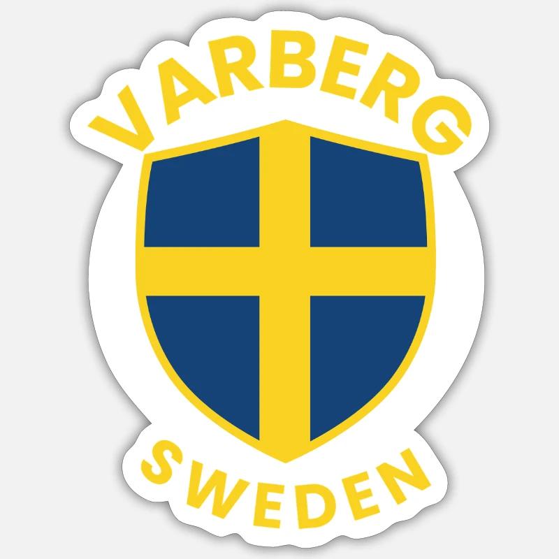 Schwedisches Schildflaggenemblem Sticker Größe S (10 x 10 cm)