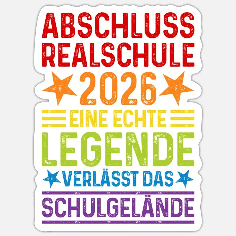 Realschule Abschluss 2026  - Sticker Größe S (10 x 10 cm) - Mattweiß