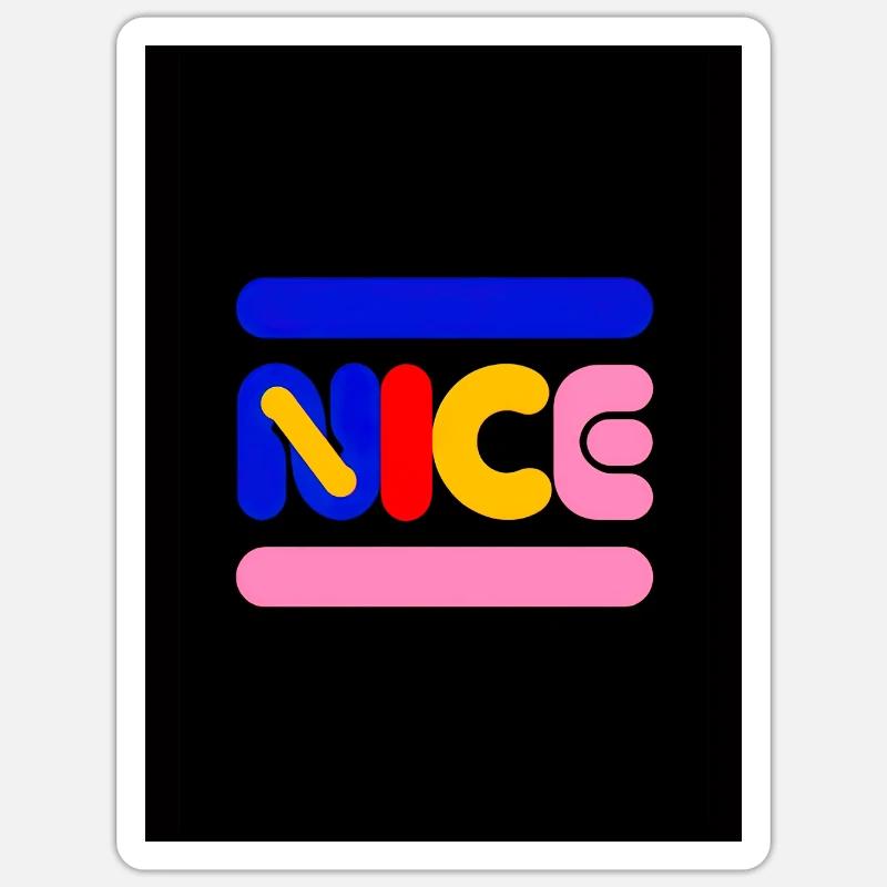 Nice Neon Wordmark Multicolor Sticker size S (10 x 10 cm)
