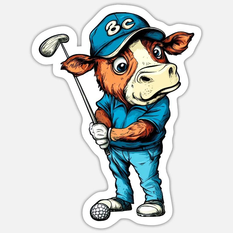 Golf de vaches Sticker taille S (10 x 10 cm)