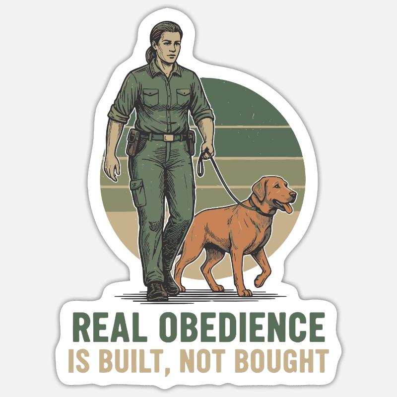 Dog Training Obedience Statement - Sticker size S (10 x 10 cm) - white matte