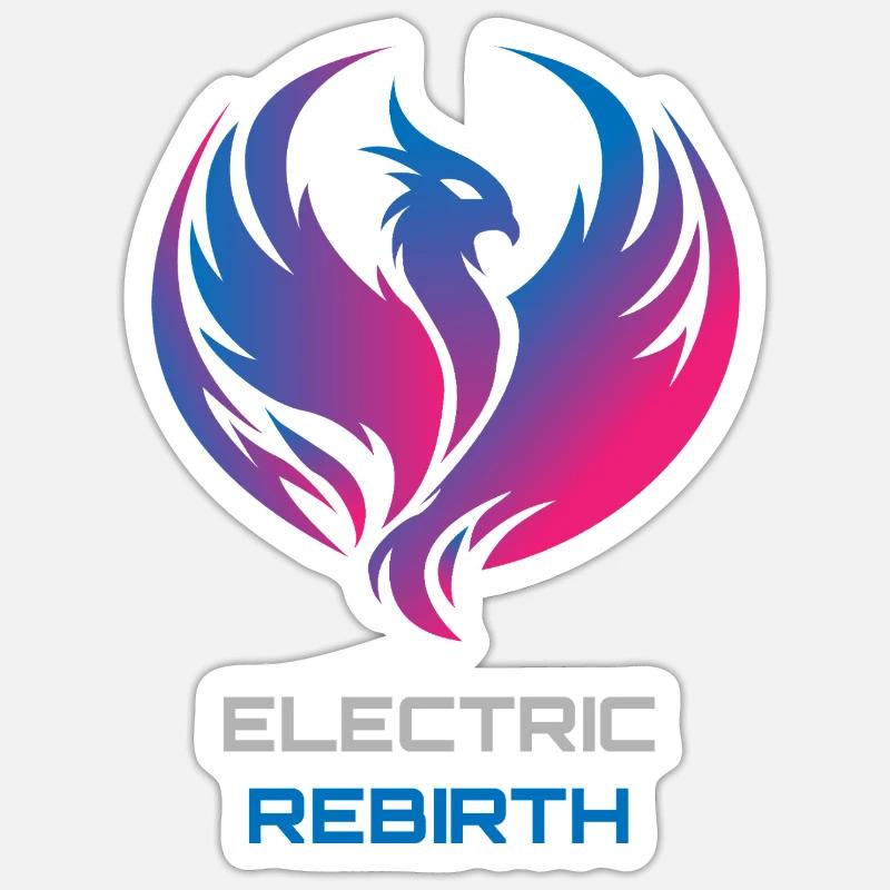 Phoenix Neon - Sticker size S (10 x 10 cm) - white matte