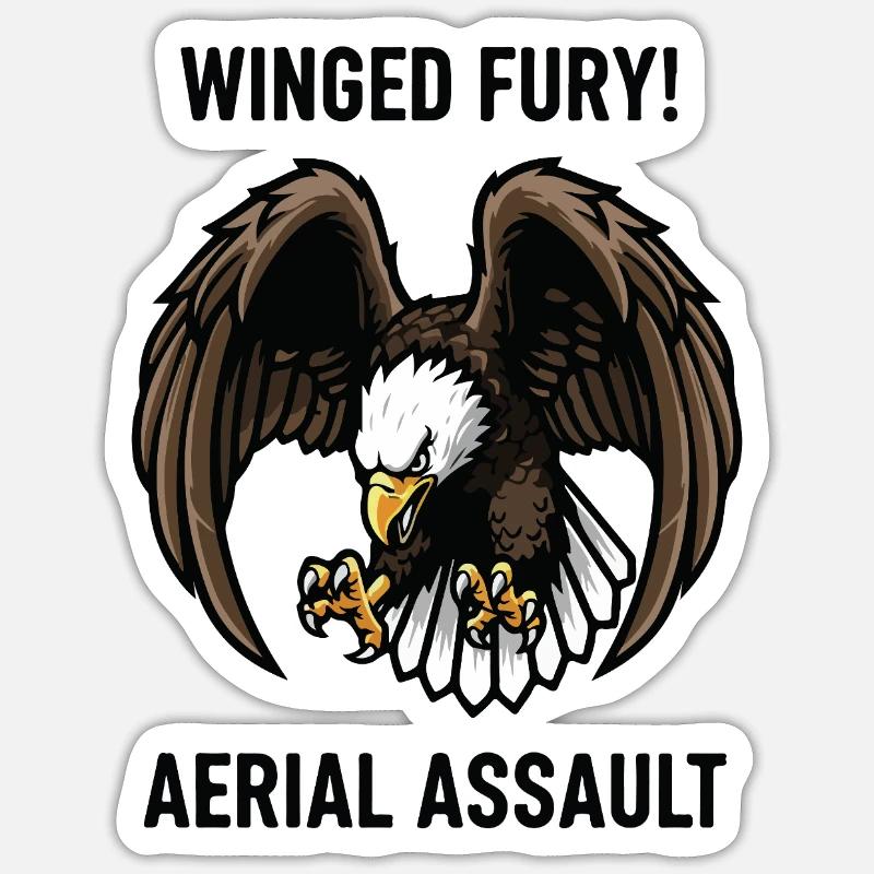 Winged Fury Golden Eagle Attack - Sticker size S (10 x 10 cm) - white matte