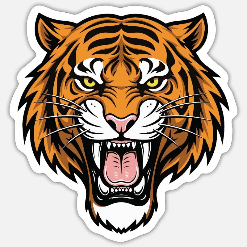 Tiger Instinct Wild Tiger Force - Sticker size S (10 x 10 cm) - white matte