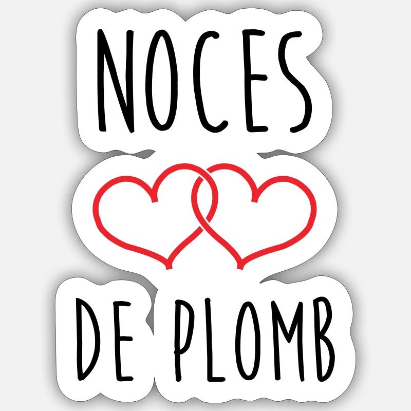 Lead Wedding 14 Jahre Ehe - Sticker Größe S (10 x 10 cm) - Mattweiß