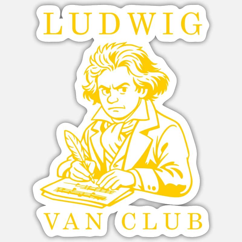 Beethoven - Sticker size S (10 x 10 cm) - white matte