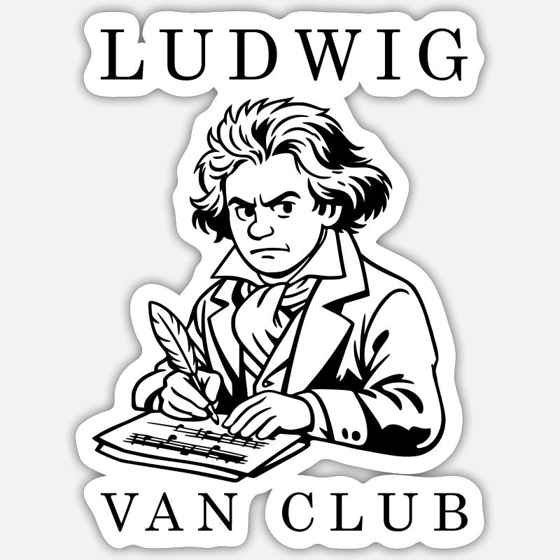 Beethoven - Sticker size S (10 x 10 cm) - white matte